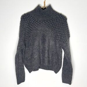 Free People Bradley Pullover Sweater Popcorn Knit Textured Mock Kneck Medium